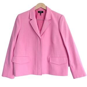 ME+EM Pink Textured Cotton Blend Crop Blazer 14 Barbiecore Quiet Luxury Chic